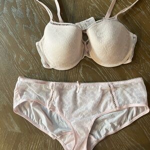 Pink Chantelle Bra and Panty Set